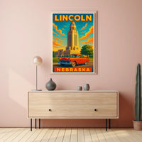 Lincoln Nebraska Cityscape Scenic Wanderlust Poster