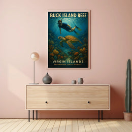 Buck Island Reef Endangered Turtle Poster