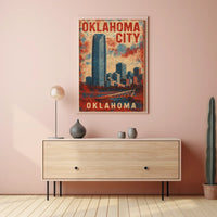 Oklahoma City Skyline Cityscape Bold Urban Wanderlust Decor Minimalist Photography Realism Poster