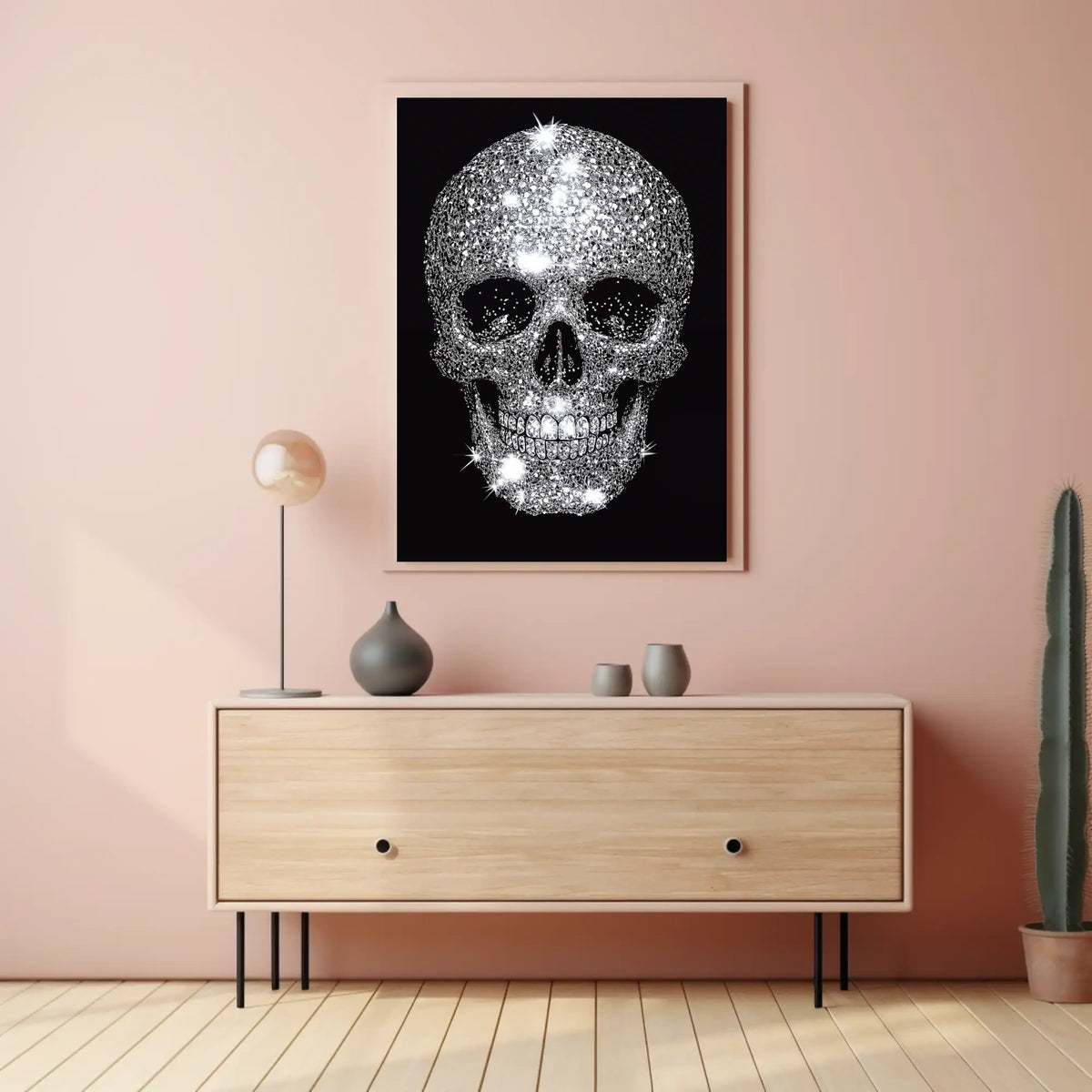 Skull Diamonds Luxurious Striking Poster