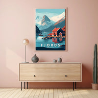 Norwegian Fjord Landscape Scenic Travel Poster