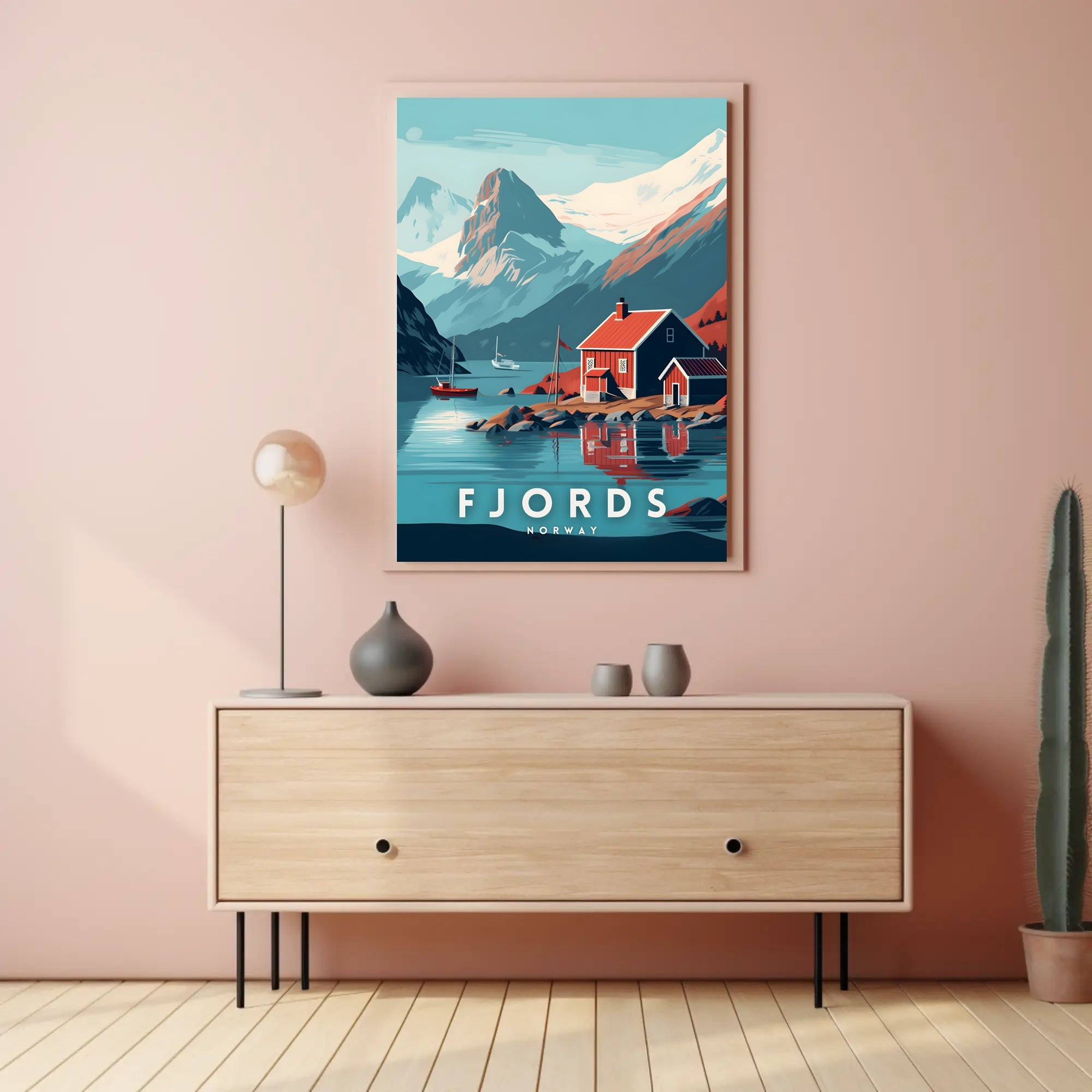 Norwegian Fjord Landscape Scenic Travel Poster