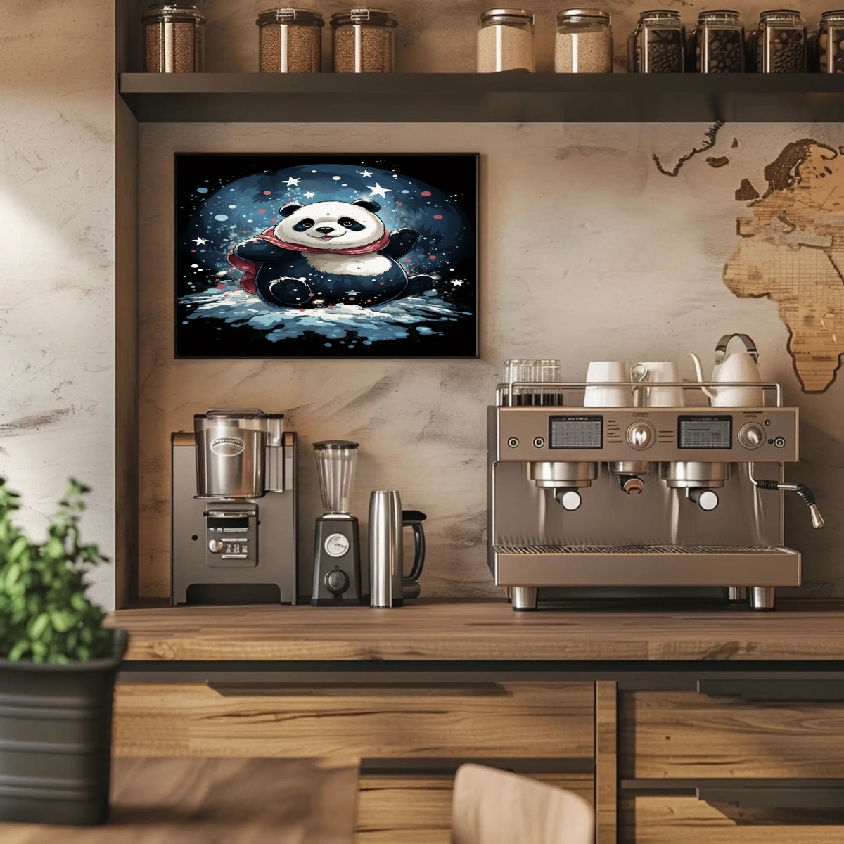 Starry Night Panda Poster