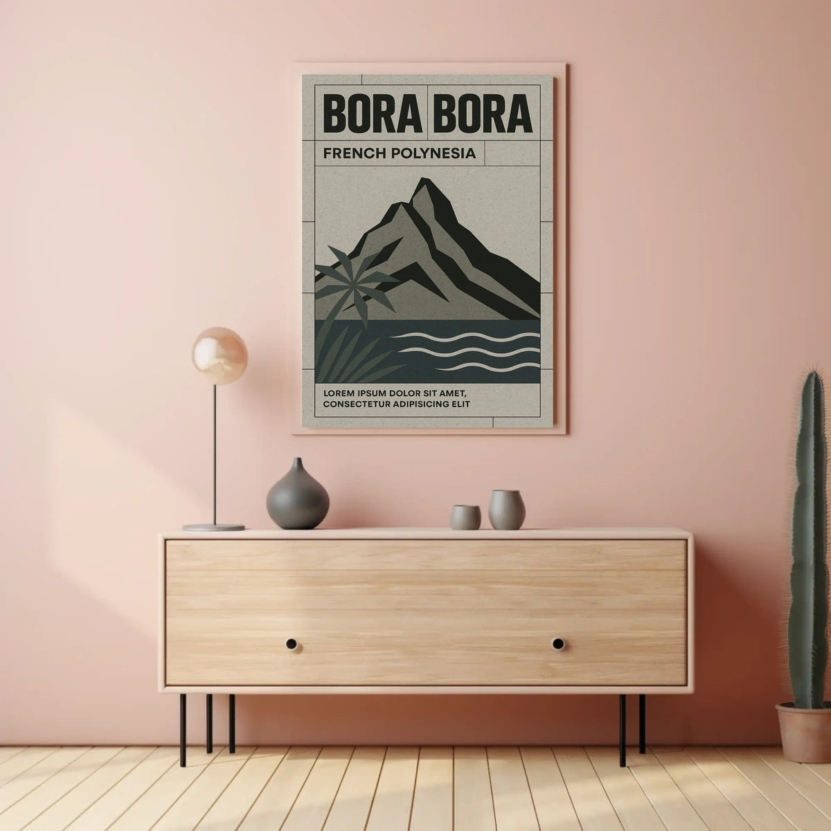 Bora Bora Modern Minimalist Travel Poster