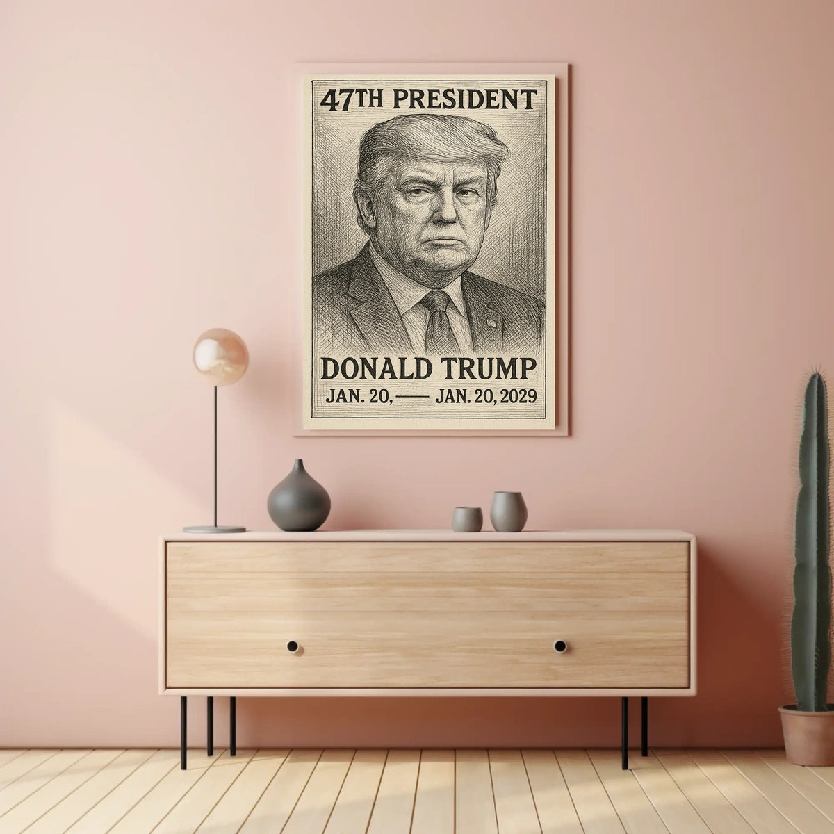 Donald Trump Enduring Leadership Engraved Portrait Poster