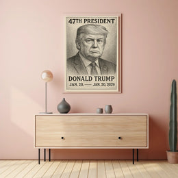 Donald Trump Enduring Leadership Engraved Portrait Poster