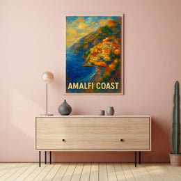 Amalfi Coast Poster Wall Art Coastal Decor Mediterranean