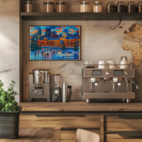 Montreal Cityscape Winter Travel Photography Realism Impressionism Canadian Snowy Urban Landscape Poster