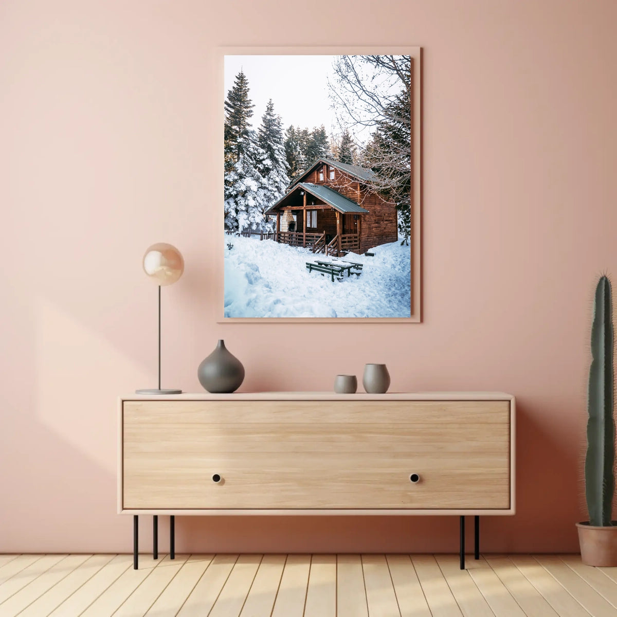 Winter Cabin Retreat Poster