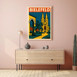 Bielefeld A Nighttime Cityscape Poster