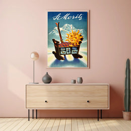St. Moritz Sun Sled Adventure Poster PosterGoat