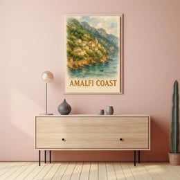 Amalfi Coast Poster Wall Art Decor Coastal Vibes Artwork