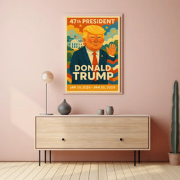 Trump Kaleidoscope Stars Journey Patriotic Retro 80s Poster