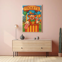 Carnival Clown Ticket Booth Poster