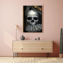 Eerie Skull with Ornate Collar: Abstract or Artistic Poster PosterGoat