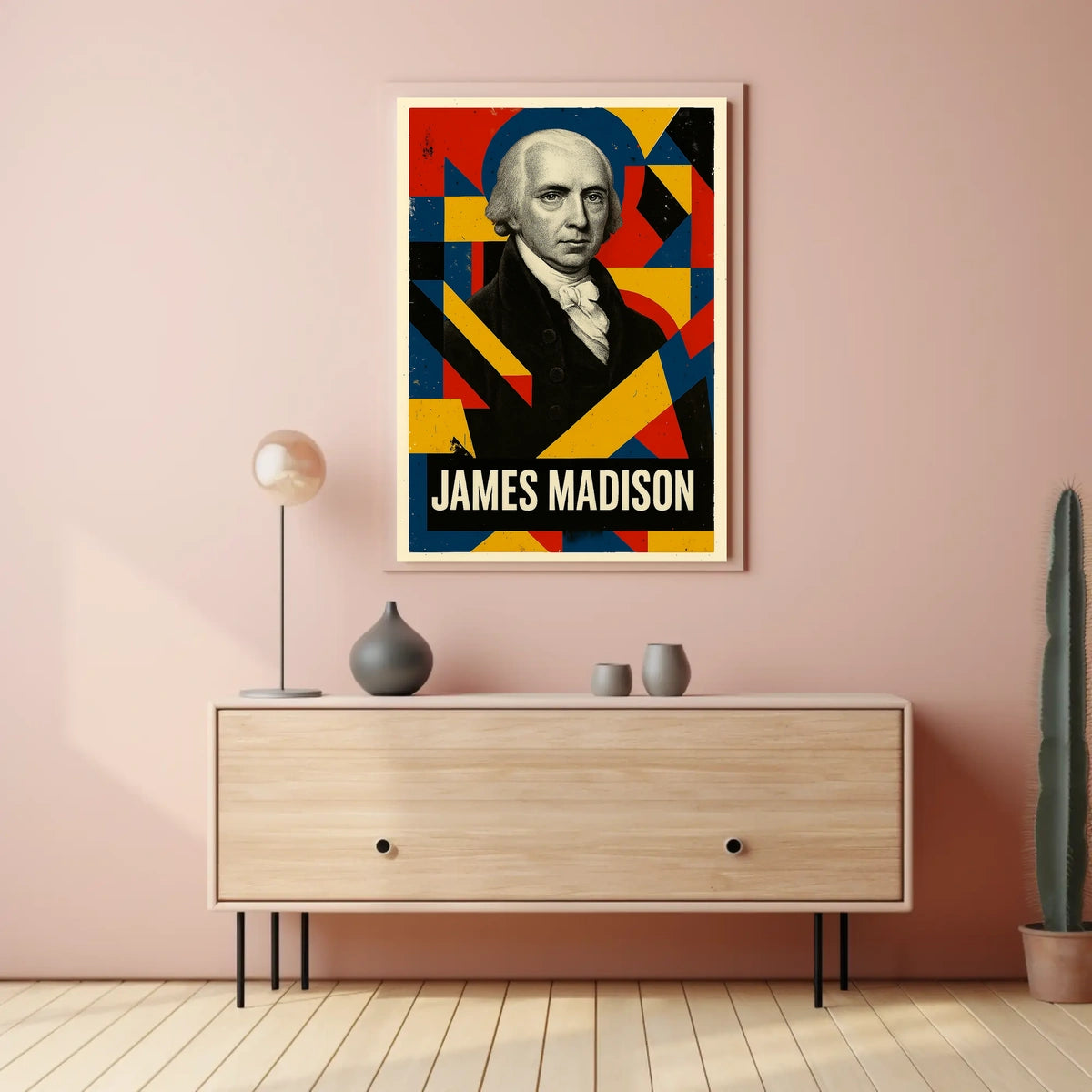 James Madison 4th President of the United States Abstract Pop Poster