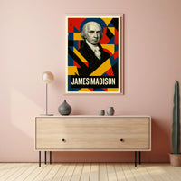 James Madison 4th President of the United States Abstract Pop Poster