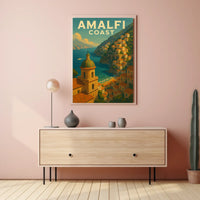 Amalfi Coast Poster Wall Art Seaside Print Travel Vibes