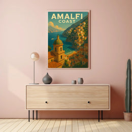 Amalfi Coast Poster Wall Art Seaside Print Travel Vibes