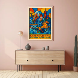 Kansas City City of Fountains Poster
