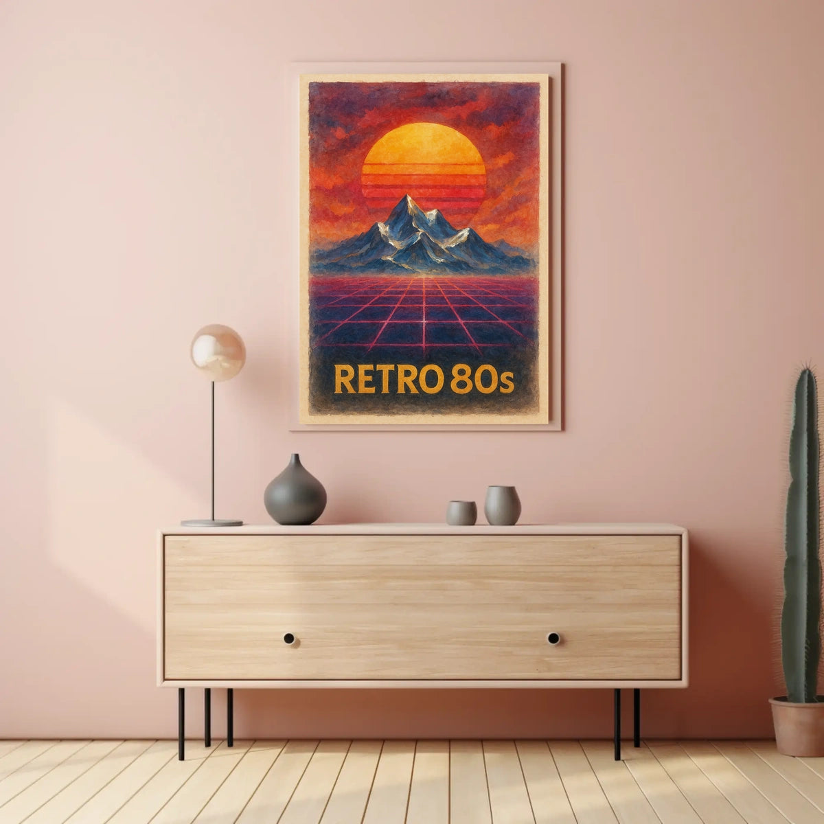 RETRO Sunsets and Mountains Synthwave Abstract or Artistic Poster