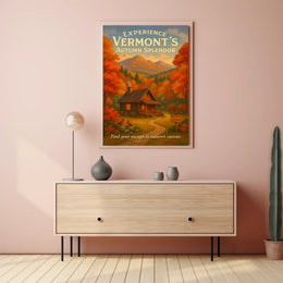 Vermont Autumn Scenic Poster Wall Art Print