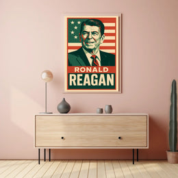 Ronald Reagan Retro Portrait American Nostalgia Poster
