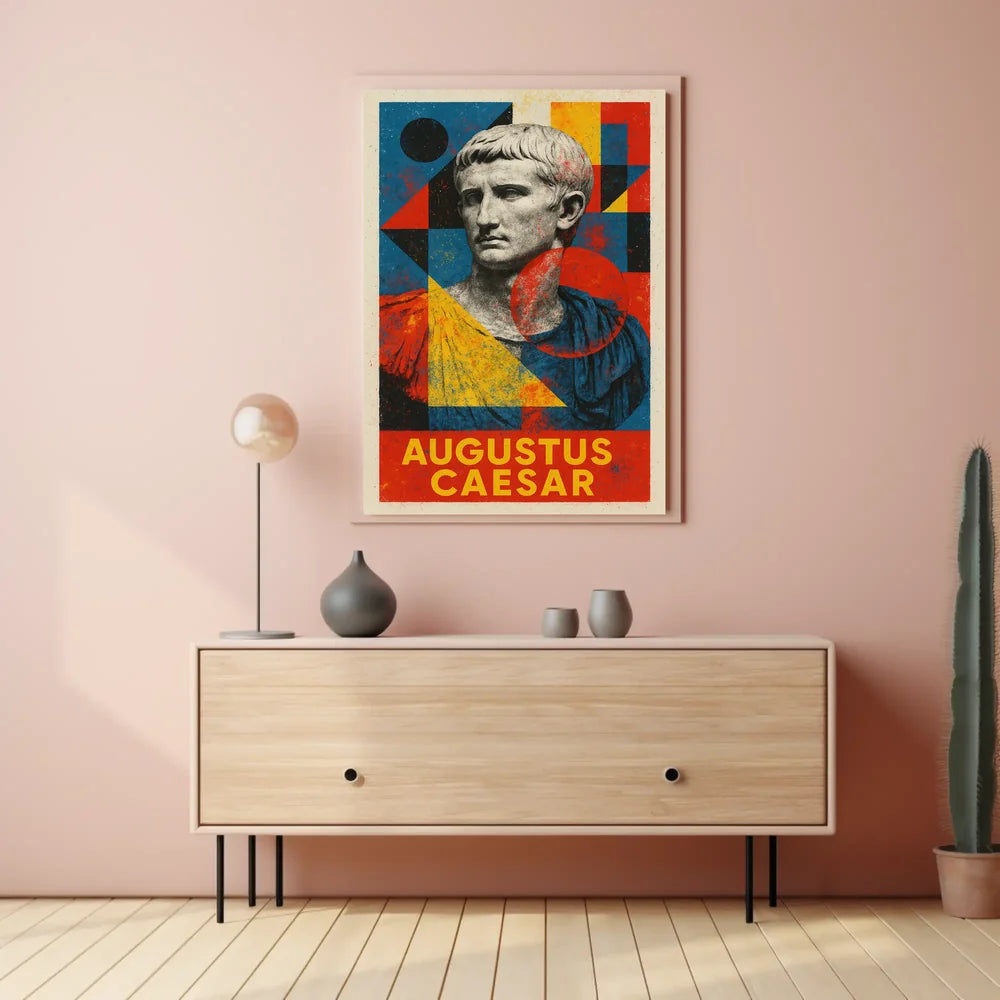 Augustus Caesar Bust Geometric Abstract Artistic Wall Poster