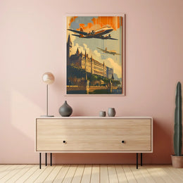 Vintage Victorian Era Architectural Landscape Poster