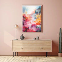 Abstract Colorful Waves Abstract Poster