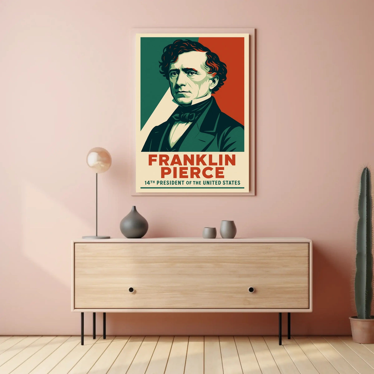 Franklin Pierce Patriotic Art Poster Historical Presidential Poster