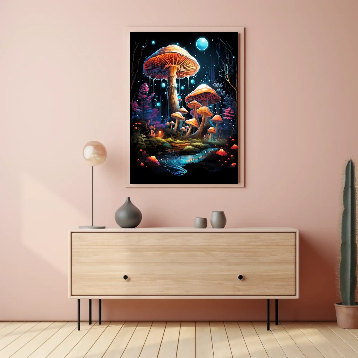 Mystical Luminescent Forest Fantasy Art Poster