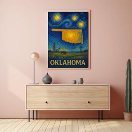 Oklahoma Starry Night Tribute Poster