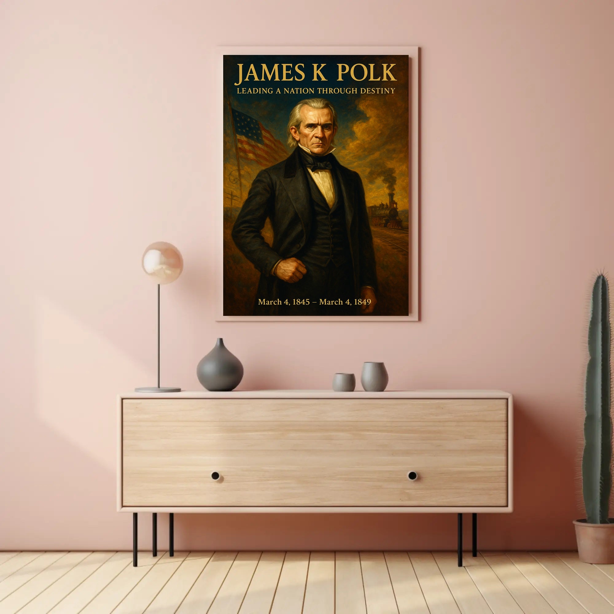James K. Polk Patriotic Historical Poster