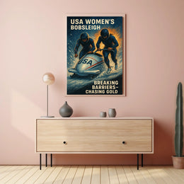 USA Womens Bobsleigh Breaking Barriers Poster