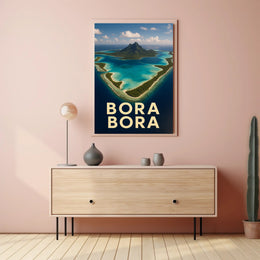 Bora Bora: Serene Aerial View Travel Poster PosterGoat