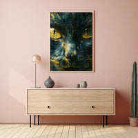 Mystical Feline Portrait Art Print Decor PosterGoat