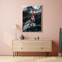 Alpine Church In Winter Poster