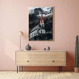 Alpine Church In Winter Poster