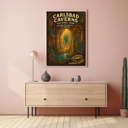 Carlsbad Caverns Vintage Art Print: National Park Poster