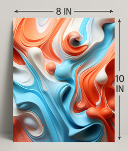 Abstract Waves Of Color Abstract Poster PosterGoat