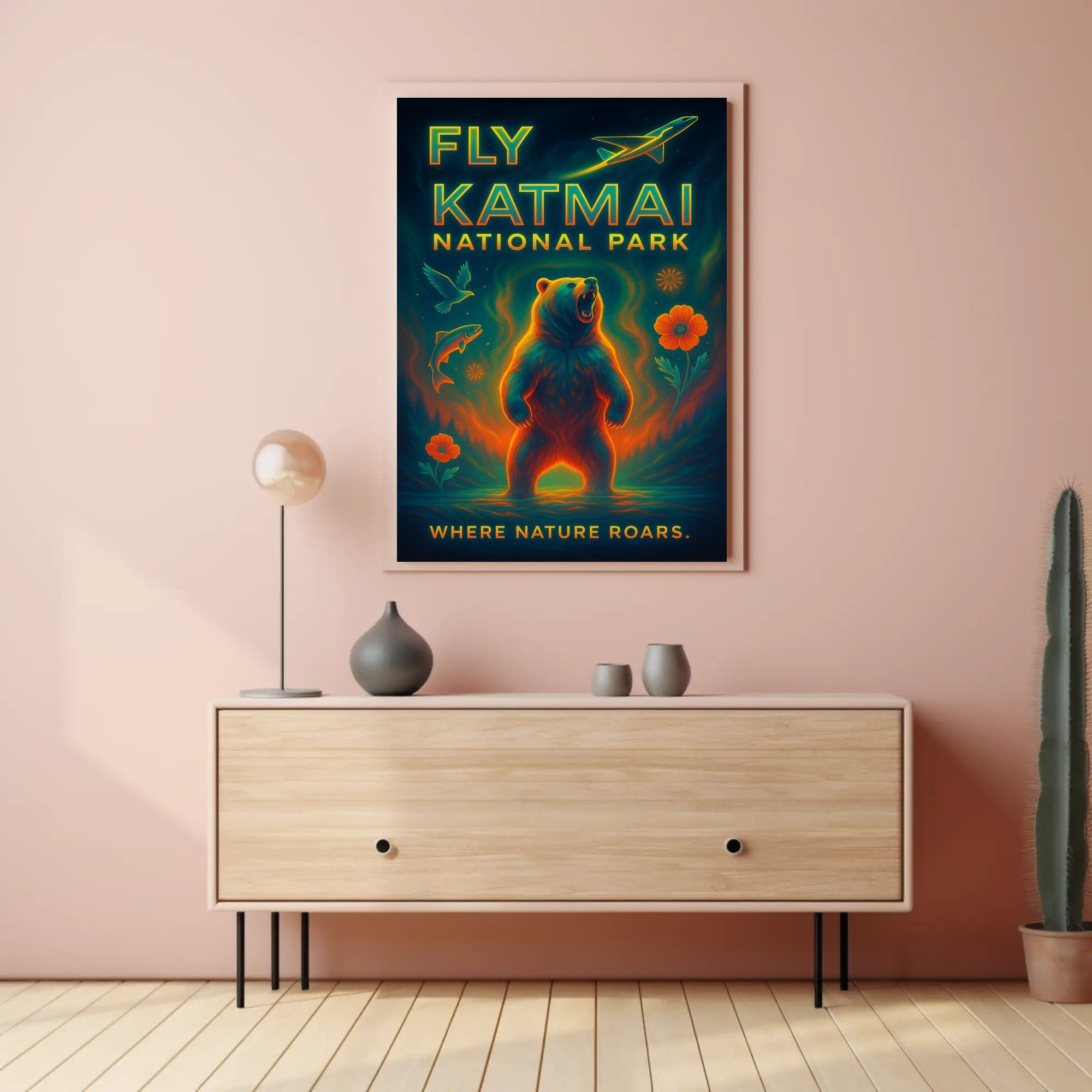 Fly to Katmai National Park Wall Art Print