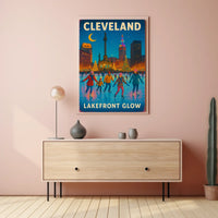 Cleveland Lakefront Glow Poster