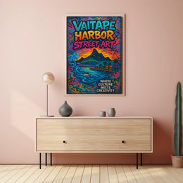 Vaitape Harbor Street Art Tropical Creativity Culture Poster