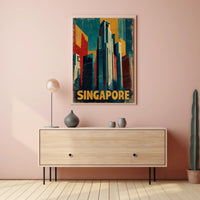 Singapore Skyline Art Poster