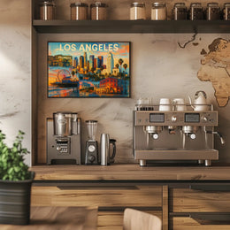 Los Angeles Landmarks Line Art Urban Poster