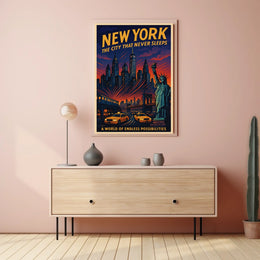 New York City Poster Vintage Travel Urban Wall Art