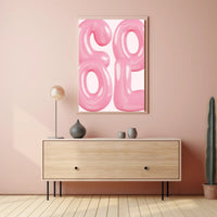 Pastel Pink Abstract Letters Artistic Poster PosterGoat