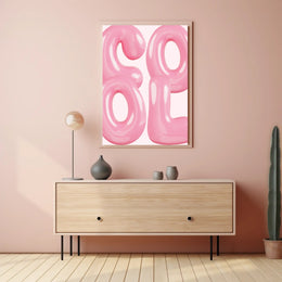 Pastel Pink Abstract Letters Artistic Poster PosterGoat