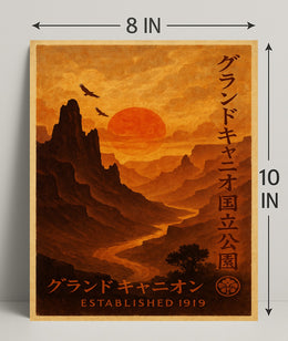 Vintage Grand Canyon Sunrise Travel Poster